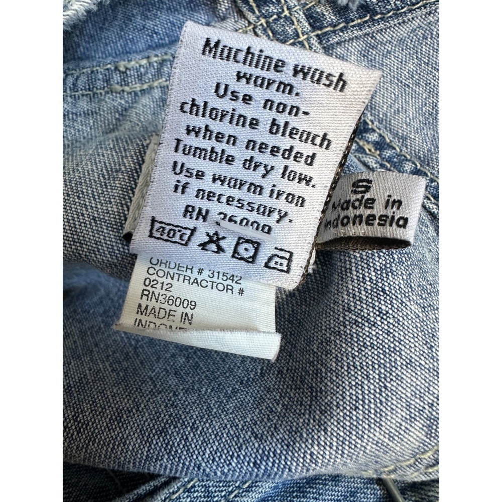 Calvin Klein Vintage 90s Style Carpenter Overalls Blue Denim Bib Small Oversized - Picture 9 of 13